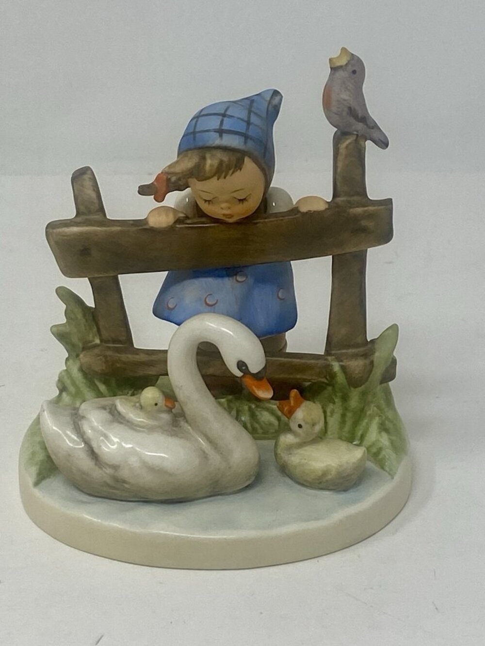 Goebel Hummel Feathered Friends # 344 TMK4 Figurine Germany Girl With Geese 1964